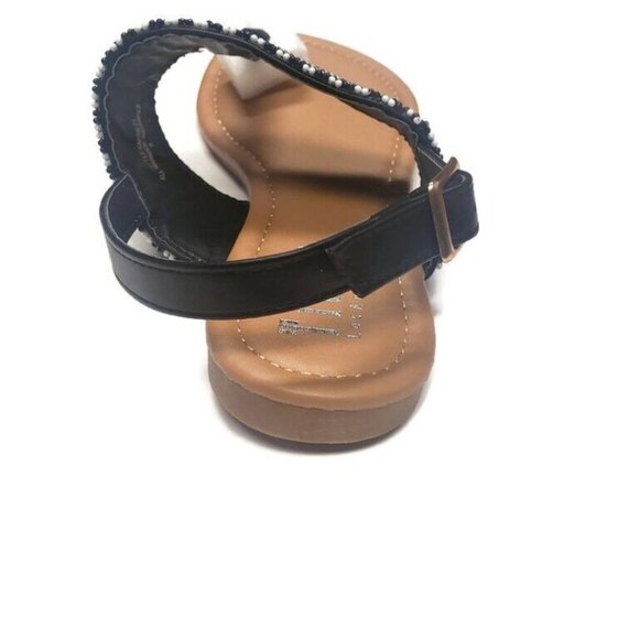 Tiara Los Angeles Roxy Beach Native American Beaded Sandals Womens Size 6 Black - Picture 3 of 6